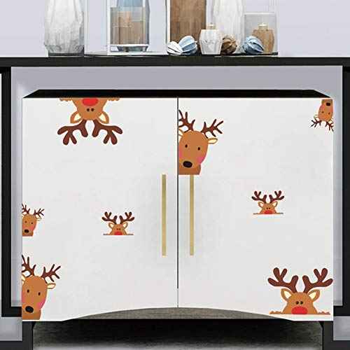 TOARTi Reindeer Window Decals, Adorable Wall Stickers for Nursery Car Decor, Lovely Christmas Home Decorations, 10 Count