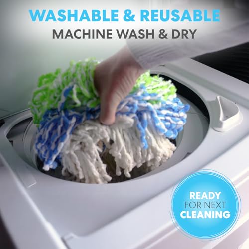 Red Simpli-Magic Spin Mop Cleaning System with 3 Microfiber Heads