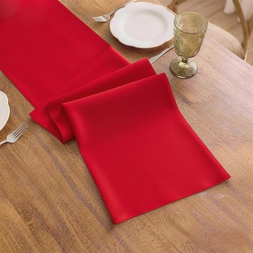 KAIPHO Red Waterproof Table Runner 12 x 48 Inches - Washable & Stain-Resistant