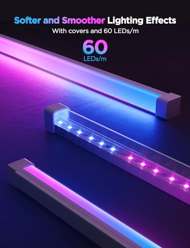 Govee RGBIC LED Strip Lights 16.4ft with Covers, Smart App WiFi Control