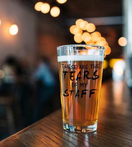 CASUVEA Tears of My Staff Beer Glass - Funny Christmas Boss Gift, Office Humor