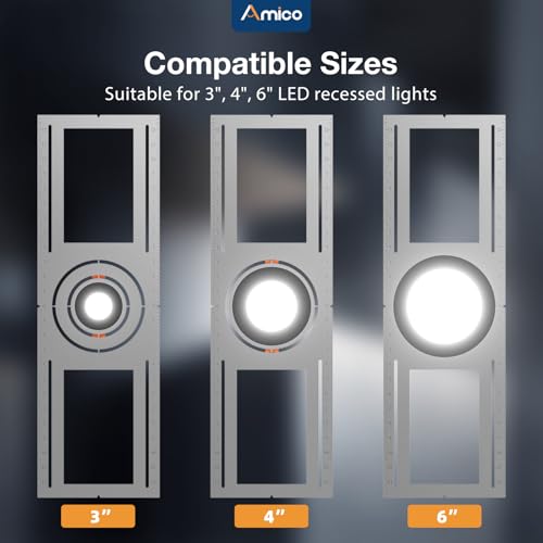Amico 26 Inch New Construction Mounting Plate for Recessed LED Lights - Pack of 24