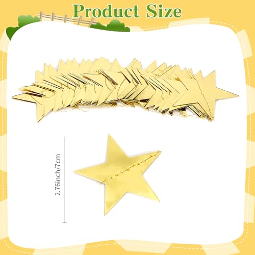 Star Garland, Glitter Gold Star Garland Banner, 66 Feet Double Side Star Hanging Bunting Banner Backdrop Little Star Paper Hanging Decor for Christmas Graduation Birthday Wedding Party Decorations