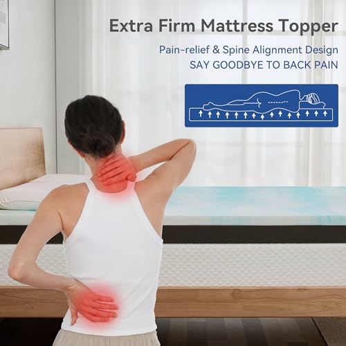 Extra Firm Twin Mattress Topper 3 Inch Gel Memory Foam & High-Density Foam by Erdoru