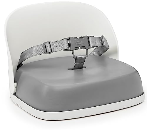 OXO Tot Perch Toddler Booster Seat Gray for Kitchen Chair, Removable Straps