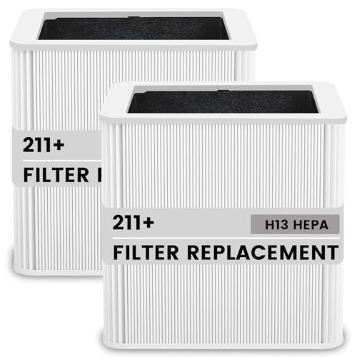 2 Pack Replacement HEPA & Activated Carbon Filters for Blue Pure 211+ Air Purifier