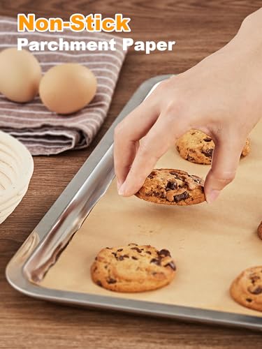 SMARTAKE 300 Pcs Parchment Paper Baking Sheets, 9x13 Inches Non-Stick Precut Baking Parchment, for Baking Grilling Air Fryer Steaming Bread Cup Cake Cookie and More (Unbleached)