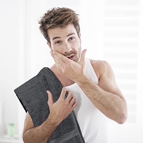 Utopia Towels Salon Towels Pack of 24 Grey 16x27 Inches 100% Cotton - Professional & Home Use