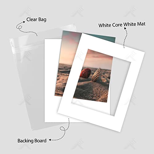 11x14 White Photo Mat Set of 25 for 8x10 Prints with Backings & Bags - Variation of THIS listing