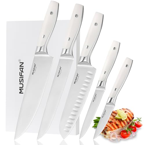 Musifan 5-Piece Chef Knife Set - Modern Ultra Sharp Kitchen Knives with Ergonomic Handles