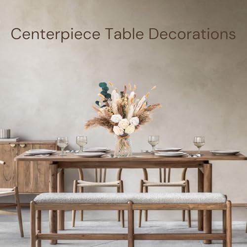 Artificial Flowers in Vase Pampas Bouquet - Dining Table Centerpiece