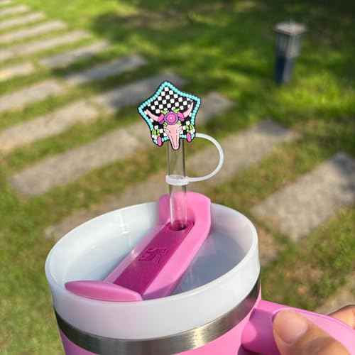 Cowgirl Hat & Boots Straw Toppers - 4PCs Turquoise Silicone Stanley Cup Accessories, Western Gifts for Cowboys & Cowgirls Unique Christmas Stocking Stuffers