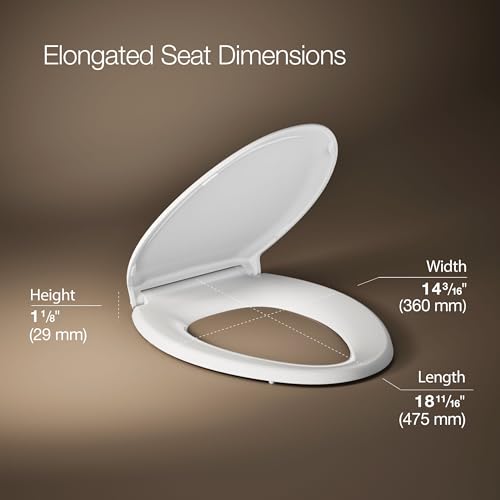 KOHLER 4734-RL-0 Rutledge ReadyLatch Soft Close Elongated Toilet