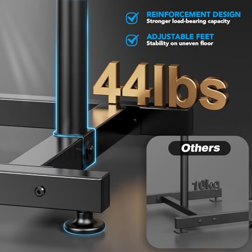 AX WABER 13-50 Inch Mobile TV Floor Stand - Adjustable Height & Tilt, Holds Up to 77lbs, VESA 200x200mm