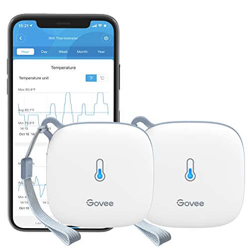 Govee WiFi Thermometer Hygrometer 2 Pack with App Alerts & Data Storage