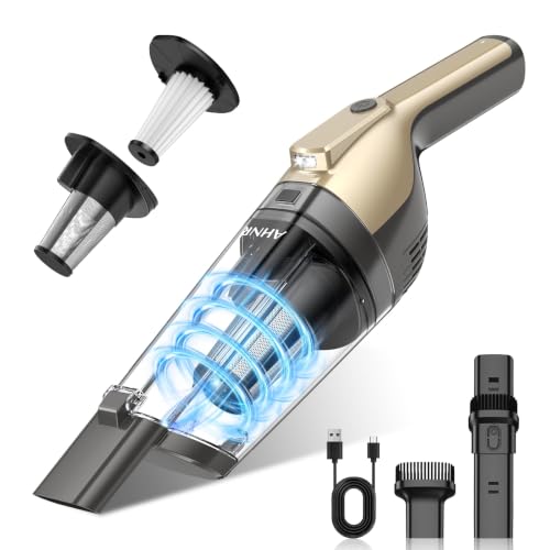 AHNR Cordless Handheld Car Vacuum Cleaner with Powerful Suction & Accessories