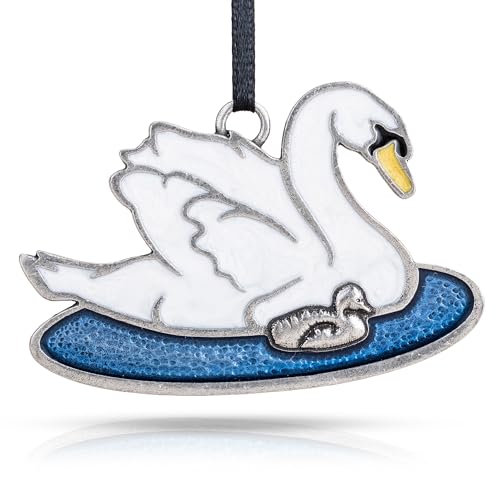 DANFORTH Pewter Swan Ornament Handcrafted USA Christmas Decor Gift