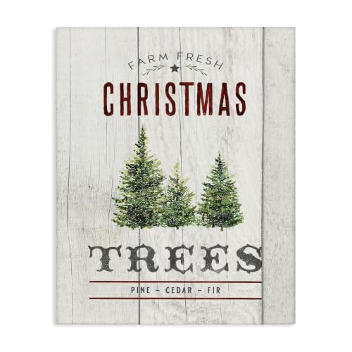 Stupell Unframed 30x40 Inch Wrapped Canvas Wall Art - Fresh Christmas Trees Country Advertisement
