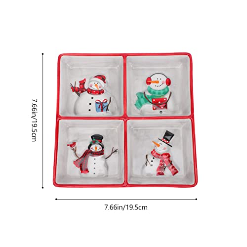 DOITOOL Christmas Ceramic Serving Dish Snowman Snack Appetizer Tray