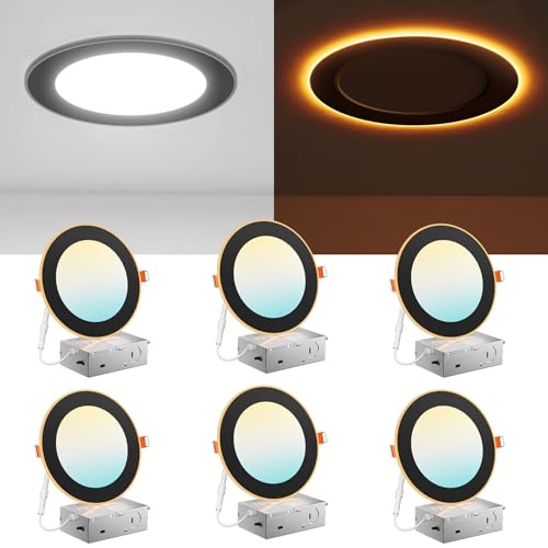 Amico 6 Pack Inch Black 5CCT LED Recessed Ceiling Light with Night