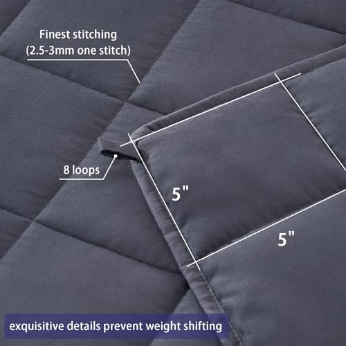 Weighted Blanket for Adults King Size 20lbs Grey 80x87 Inches - Sleep Comfort