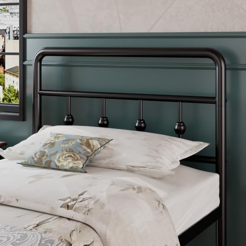 Twin XL Bed Frame with Headboard & Footboard - Victorian Style, Heavy Duty Metal Support, No Box Spring Needed, Easy Assembly