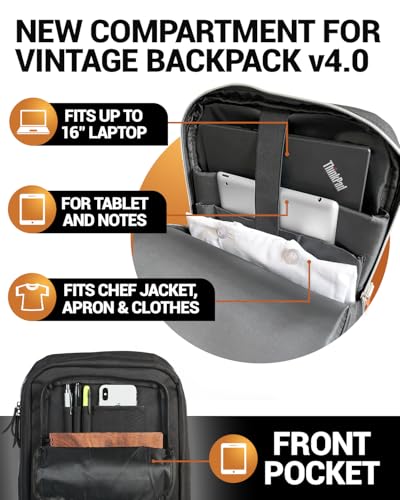 Chef Sac Night Black Professional Knife Bag Backpack with 30+ Pockets