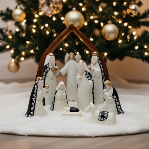 Comfy Hour Nativity Set, Vintage Holy Family Creche, Set of 9