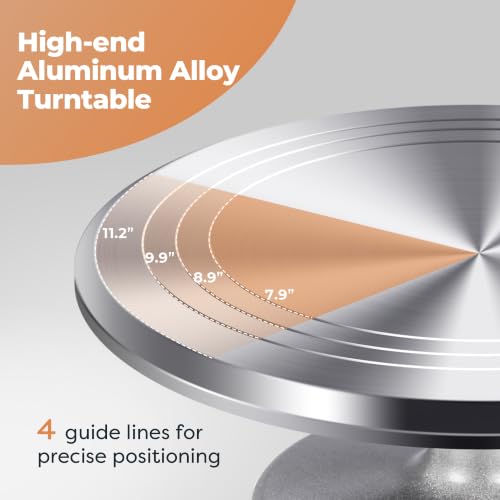 Kootek Silver 12-Inch Aluminum Cake Turntable for Decorating & Baking