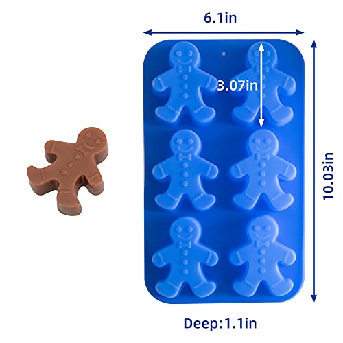 ihomecooker 4pc Large Silicone Christmas Bake Mold Set - Gingerbread Man, Christmas Tree, Snowflakes, Santa (Variation 4)