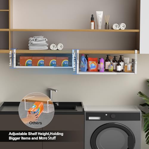 Expandable Under Shelf Storage Basket Organizer - White, 2 Pack