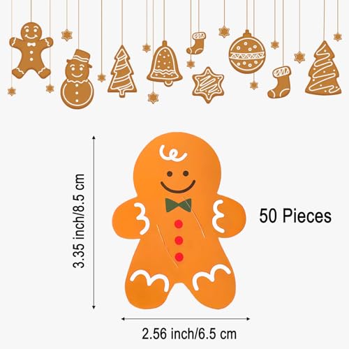 50 Pcs Gingerbread Lollipop Cards – Christmas Candy Stands & Toothpick Card Holders