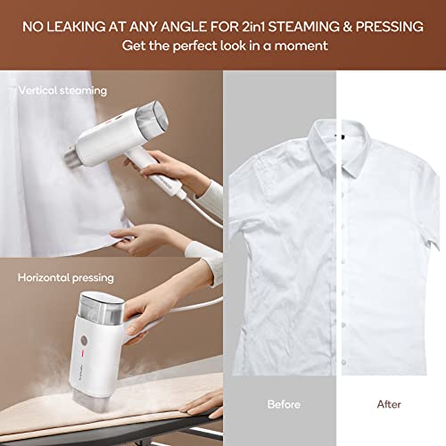 Portable Clothes Steamer with 2 Steam Levels - White-Gold