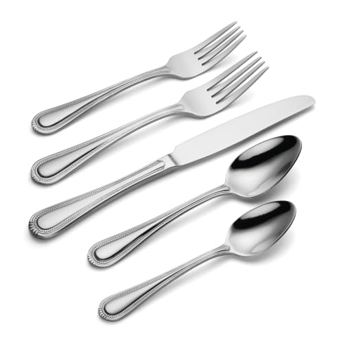 Oneida Countess 45-Piece Flatware Set for 8 - Silverware with Beaded Edge