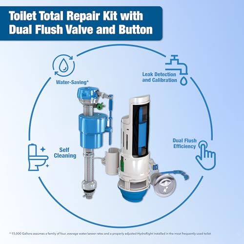 Danco HydroRight Dual Flush Toilet Repair Kit with Push Button Handle - Water Saving