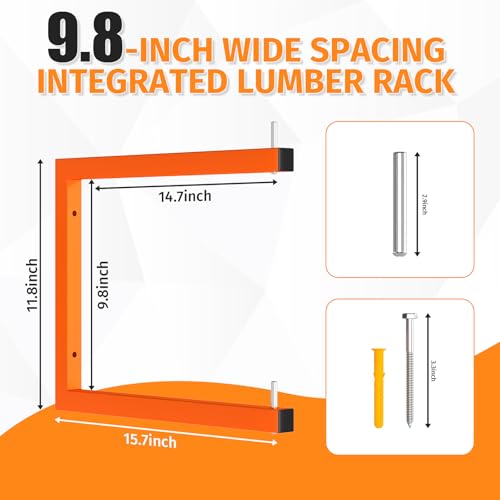 10 Pack Lumber Storage Rack Wall Mount - 10 Levels Heavy Duty Tool Organizer