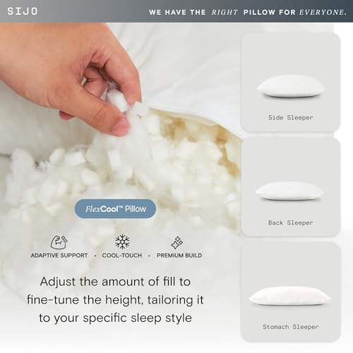 Queen Shredded Memory Foam Pillow with Cooling Surface - Adjustable Loft & Support
