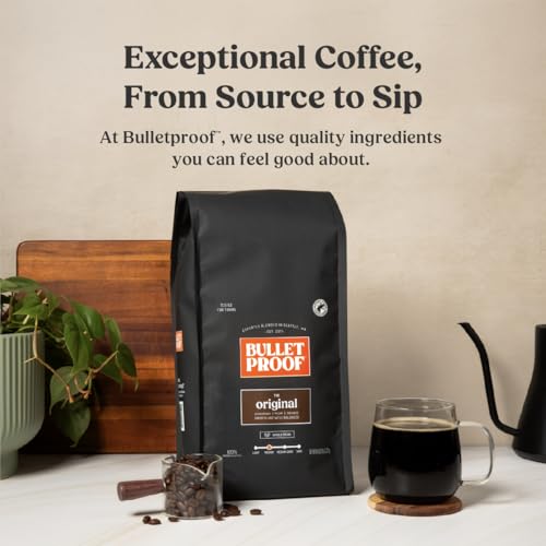 Medium Roast Whole Bean Coffee 5lb Pack - Bulletproof Original Blend, 80 Ounce, Toxin-Free, Arabica Beans
