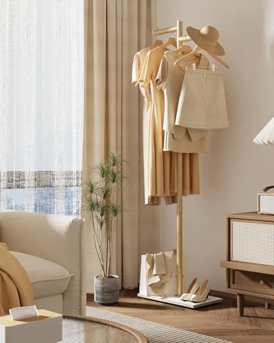 Gold Z-Shaped Garment Rack with Rock Base - Modern Coat Stand 68.9in