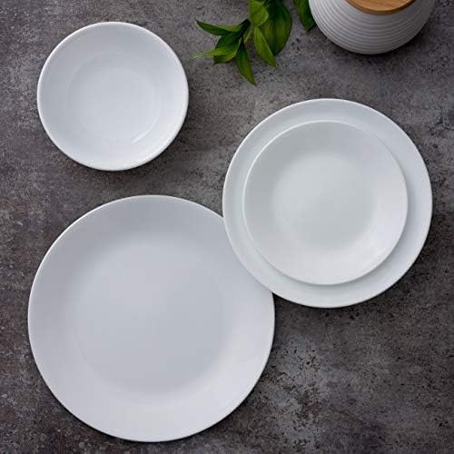 Corelle White Winter Frost Glass Dinner Plates Set 10-1/4 inch Pack of 6