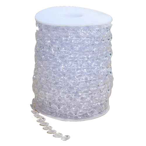 99ft Clear Bead Garland, Clear Acrylic Crystal Strand Roll for Christmas Tree, Hanging Ornaments, Holiday Home D?cor, DIY Crafts and Curtain Decorations