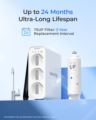 Waterdrop 0.01μm Under-Sink Water Filter Replacement – 24 Months Lifespan