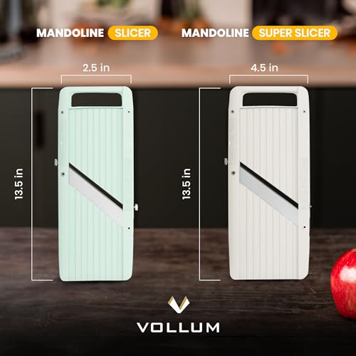 Vollum Narrow Mandoline Slicer Vegetable Cutter with Stainless Steel Blades