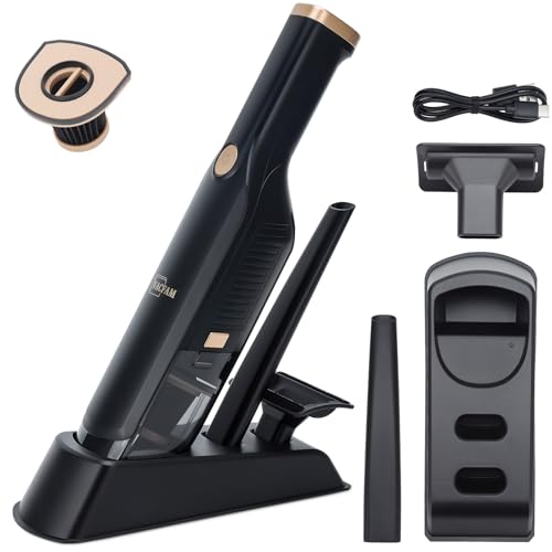 Cordless Handheld Vacuum Cleaner with Storage Dock - Black, 15KPa Suction