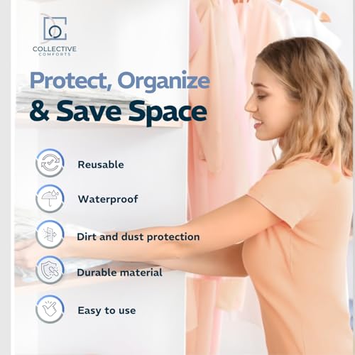 8 Pack Space Saver Vacuum Storage Bags with 4 XXL & 4 Jumbo Sizes - Reusable Closet Organizer