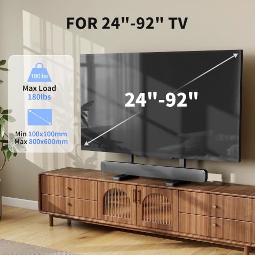 XINLEI Universal Heavy Duty TV Stand for 24-92 Inch Flat & Curved Screens, Supports 180 lbs, VESA 800x600mm, Adjustable Height