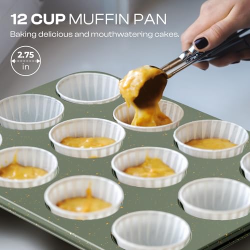 Green 8-Piece Nonstick Bakeware Set – Stackable Oven Pans for Baking & Roasting