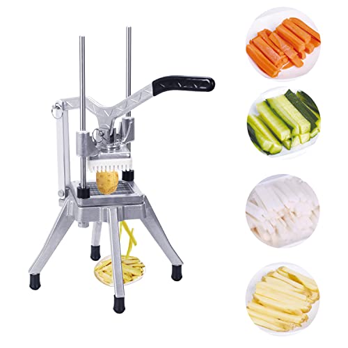 RISMANOR Commercial Vegetable & Fruit Chopper with 4 Blade Sizes, Stainless Steel Kitchen Slicer for Tomato Potato Onion
