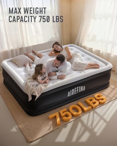 Queen Air Mattress with Built-In Pump - Standard Height 18" Black