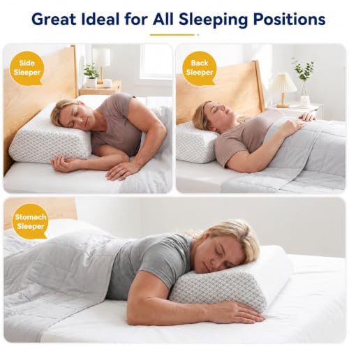 High Profile Thick Firm Support Bed Pillow for Heavy & Big Guys - 6.3" Height
